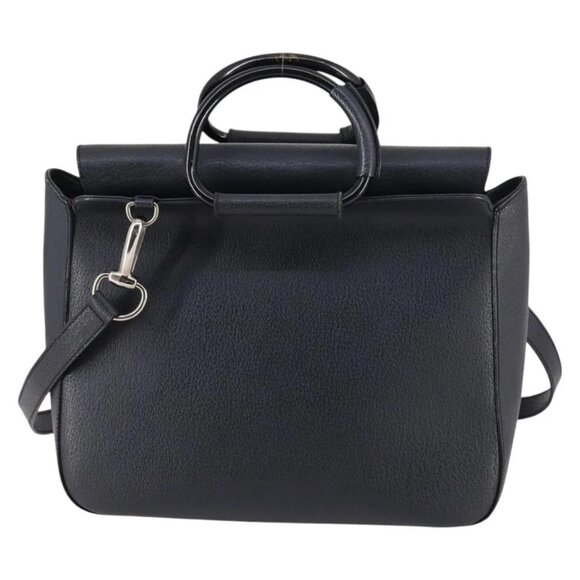 GUCCI Hand Bag Leather 2way Black Silver 000 2058 0307 5 Auth 140270 - Picture 2 of 16